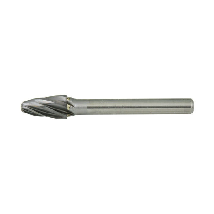 Carbide Burr, Aluminum Cut Round Nose Tree Shape 3/8" DIA x 3/4" LGTH x 1/4"Shank by Spaenaur Inc.