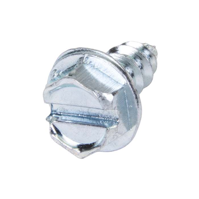 Tapping Screw, Indented Hex Washer Head Slotted Drive, Type AB, #8 x 3/4" Length, Low Carbon Steel Trivalent Zinc Plated by Spaenaur Inc.