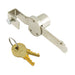 Serrure à cliquet pour porte coulissante, 2 clés, longueur totale 4 po, acier chromé brillant, par Spaenaur Inc.