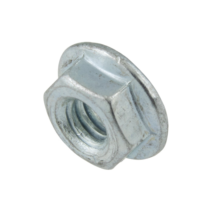 Écrou hexagonal à bride dentelée 1/2"-20 UNF, 3/4" AF, bride de 1", en acier à faible teneur en carbone, cémenté et zingué, fabriqué par Spaenaur Inc.