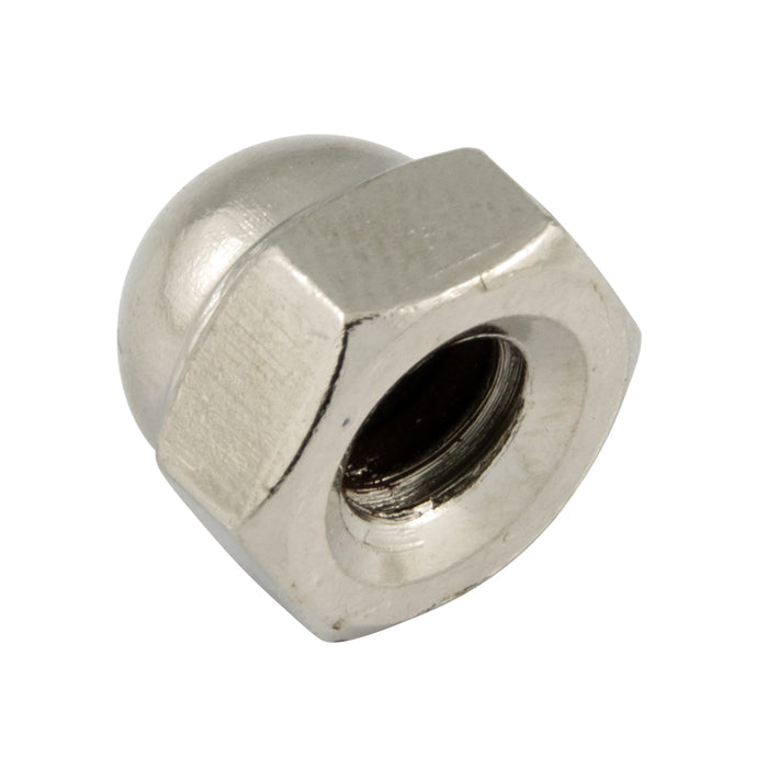 Écrou borgne, n° 6-32, largeur de face 5/16", épaisseur 9/32", en acier nickelé, fabriqué par Spaenaur Inc.
