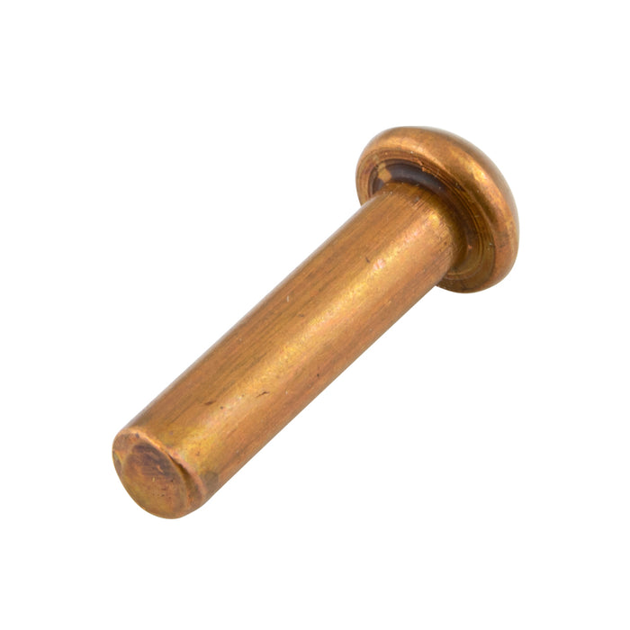 Solid Copper Rivet-Round Head 1/8" DIA x 1" LGTH Copper Plain