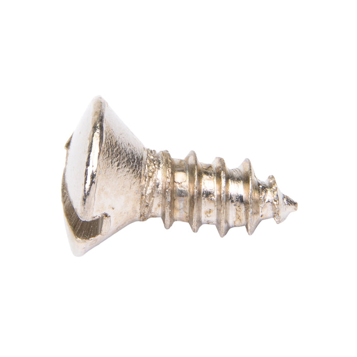 Tapping Screw, Oval Head Slotted Drive, Type AB, #10 x 1/2" Length, Low Carbon Steel Nickel Plated by Spaenaur Inc.