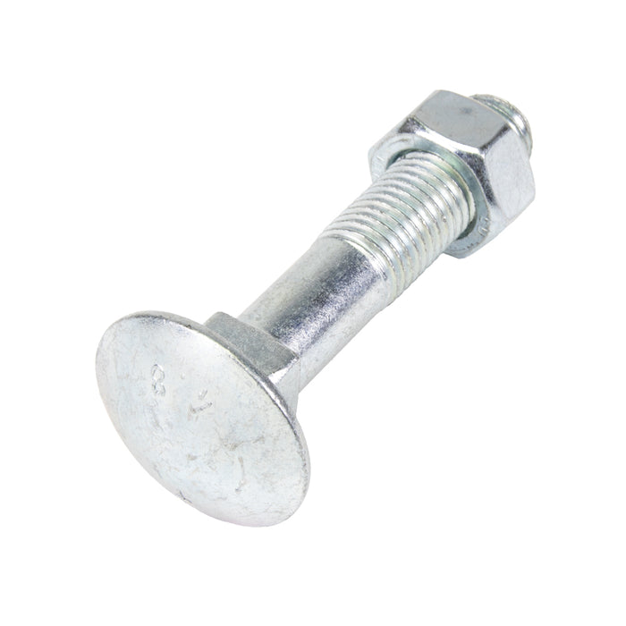 Boulon à tête bombée avec écrou hexagonal DIN 603/555 M16 x 2,00 x 80 mm, acier 4.6, zingué PLTD, DIN 603/555/4.6-ZP M16X80, fabriqué par Spaenaur Inc.