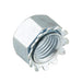 Écrou hexagonal K-Lok (rondelle de blocage à dents EXT) 1/4"-20 UNC (7/16" A/F x 17/64" O/A TH.) Acier zingué par K-LOK