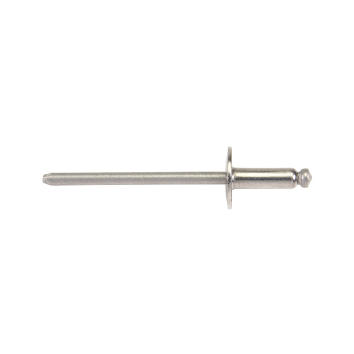 Pop Rivet Large Flange HD, Open End 1/8" x .390" LONG (.188"-250" Grip) 300 Series Stainless Steel by Pop®