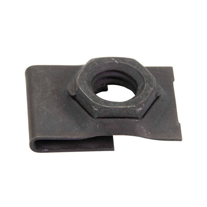 Dispositif de retenue d'écrou d'ancrage de type « J », 3/8"-16 UNC, plage de panneaux 0,050-0,090", acier à ressort traité thermiquement, finition phosphate et huile par Spaenaur Inc.