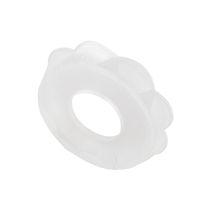 Socle à visser « Pop-On » pour vis à tête cylindrique de 1/4" de diamètre. Diamètre extérieur : 0,620" ; hauteur : 0,125". En polypropylène naturel, fabriqué par Spaenaur Inc.
