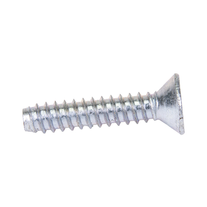 Tapping Screw, Flat Head Phillips Drive, Type B, #4 x 1/2" Length, Low Carbon Steel Trivalent Zinc Plated