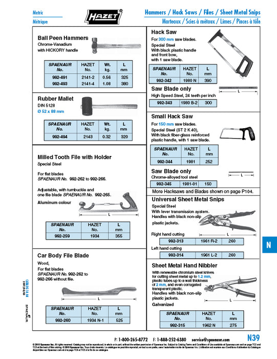 Cisaille à tôle « Knabber », coupe les tôles jusqu'à 1,2 mm d'épaisseur, longueur 275 mm, acier spécial galvanisé