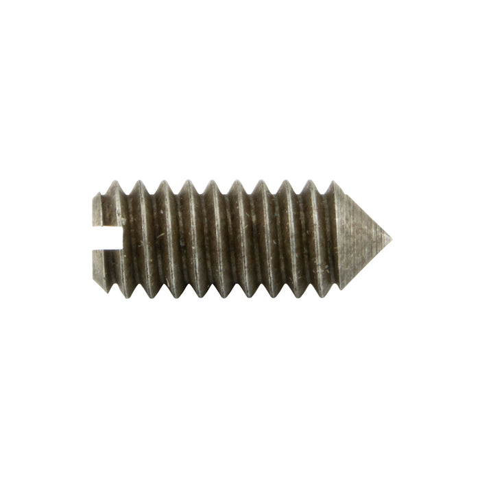 Slotted Set Screw Cone Pt Headless 1/4"-20 UNC x 5/8" LG Carbon Steel Plain ANSI B18.6.2-1972(1983)
