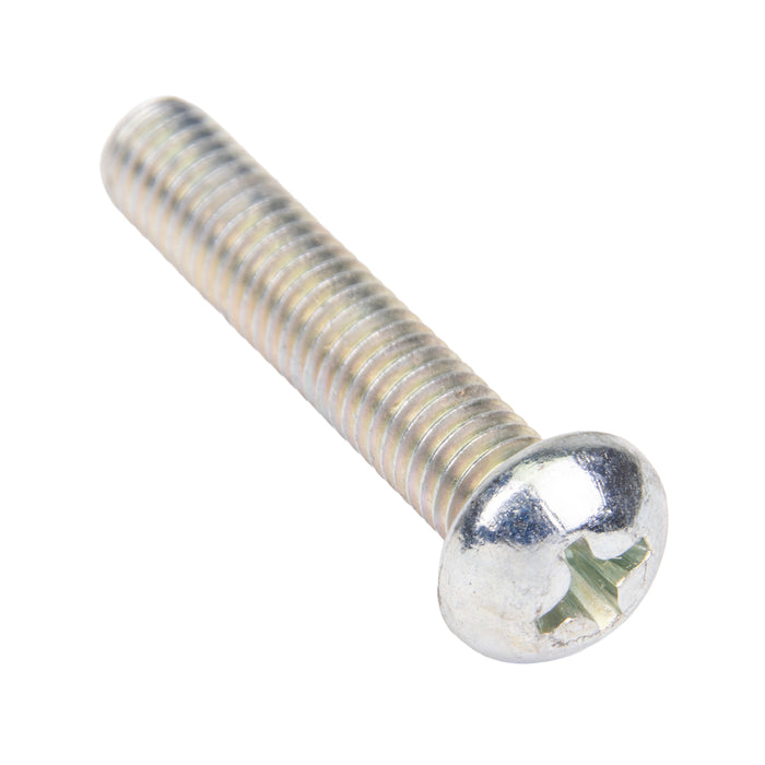 Machine Screw, Round Head, Phillips Socket Recess Drive, #10-32 UNF x 1" Length, Steel Zinc Plated Clear Trivalent by Spaenaur Inc.