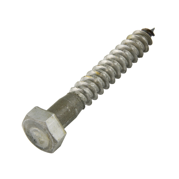 Lag Screw, Hex Head, 1/2" x 3-1/2" Length, Steel Plain