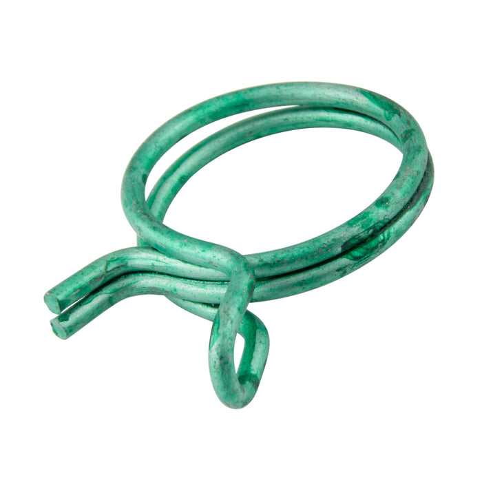 Double Strand Wire Hose Clamp, 8.70 mm Nom Clamp DIA x 1.00 mm Wire DIA High Tensile Wire Zinc Pl GReen Colour