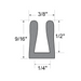 Profilé extrudé en forme de « U » en longueurs de 50 pieds. Santoprene Duro 70+-3 par Spaenaur Inc.