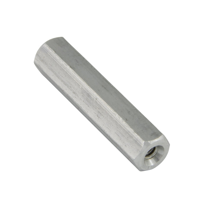 Spacer Hex Threaded, Tap Is 3/8" From Each End & Not Continuous Thru Threaded #6-32 UNC, 1/4" A.F. x 1.250" LGTH Aluminum Alloy 2011T3, Iridite # 14 Chromate