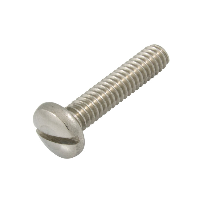 Machine Screw, Binding Head, Slotted Drive, #2-56 UNC x 1/2" Length, Stainless Steel