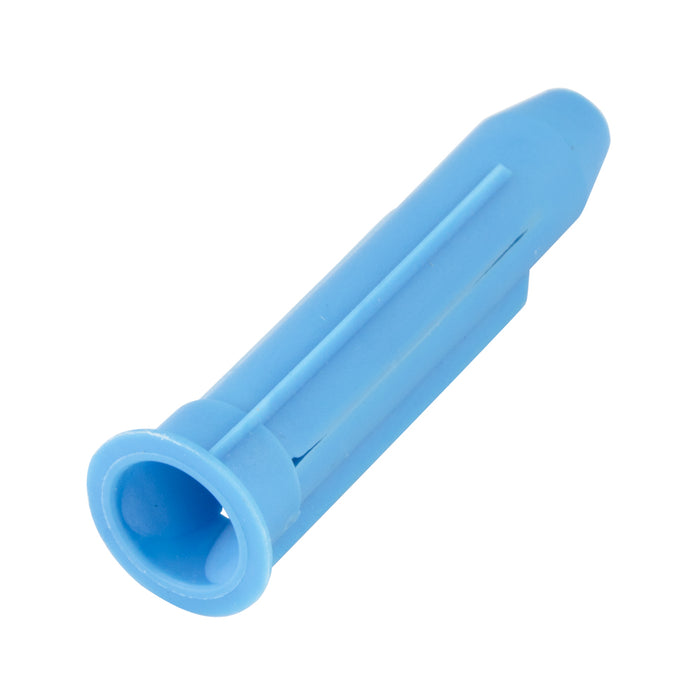 Hollow Wall Parallel-Finned Anchor, "Light Rosett", Nylon Blue, #10-12 Screw Dia x 2-3/16" Length