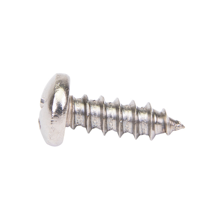 Tapping Screw, Pan Head Unslotted Drive, Type A, #8 x 1/2" Length, Stainless Steel by Spaenaur Inc.