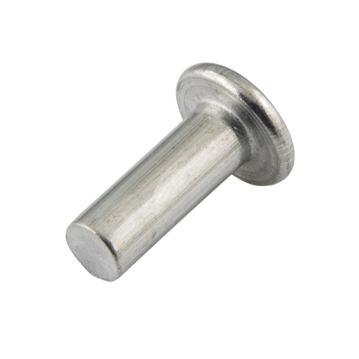 Rivet en aluminium massif à tête plate 1/8 po de diamètre x 3/4 po de longueur Aluminium-1100F ordinaire par Spaenaur Inc.