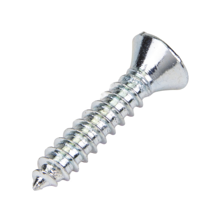 Tapping Screw, Flat Head Phillips Drive, Type AB, #4-24 x 1/2" Length, Low Carbon Steel Trivalent Zinc Plated