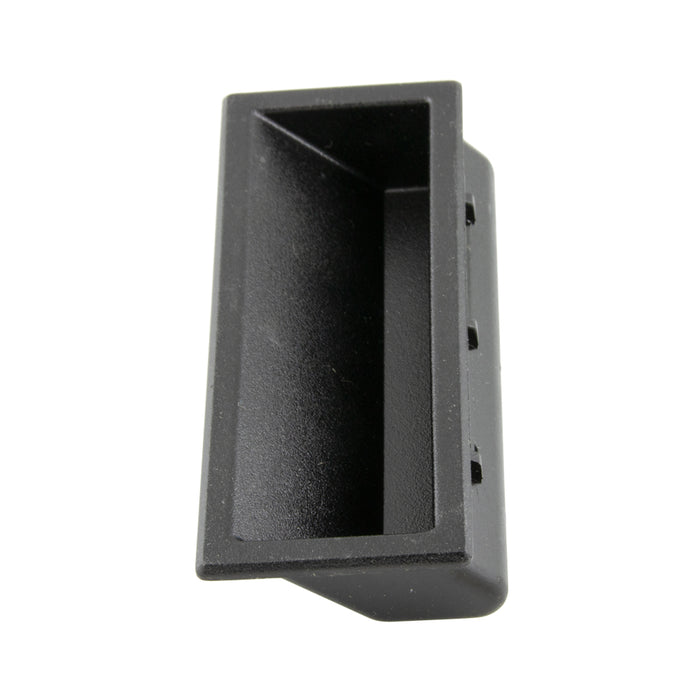 Poignée encastrée à tirette pour petite poche 1 po x 3,25 po, plage de panneaux 0,070 po à 0,085 po, ABS, noir mat, par SouthCo