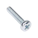 Machine Screw, Raised Cheese Head, Phillips Drive, M4 x 0.70 mm UNC x 20 mm Length, Steel Zinc Plated Blue by Spaenaur Inc.