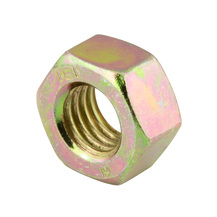 Hexagon Nut, Dc/Dc #2-56 UNC (3/16" AF x 1/16" THK) Steel Trivalent Zinc Plated ANSI B18.6.3