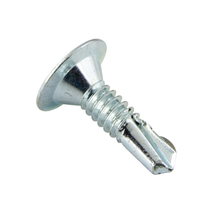 Teks Point 3 Self-Drilling Screw, Wafer Head, Square Recessed Socket, #10-24 x 3/4" Length, Carbon Steel Zinc Plated