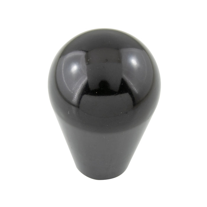 Bouton en forme de poire avec insert en laiton taraudé, diamètre extérieur 1-5/8 po, filetage 3/8 po-16 UNC, profondeur 1-1/8 po, noir phénolique, par Spaenaur Inc.