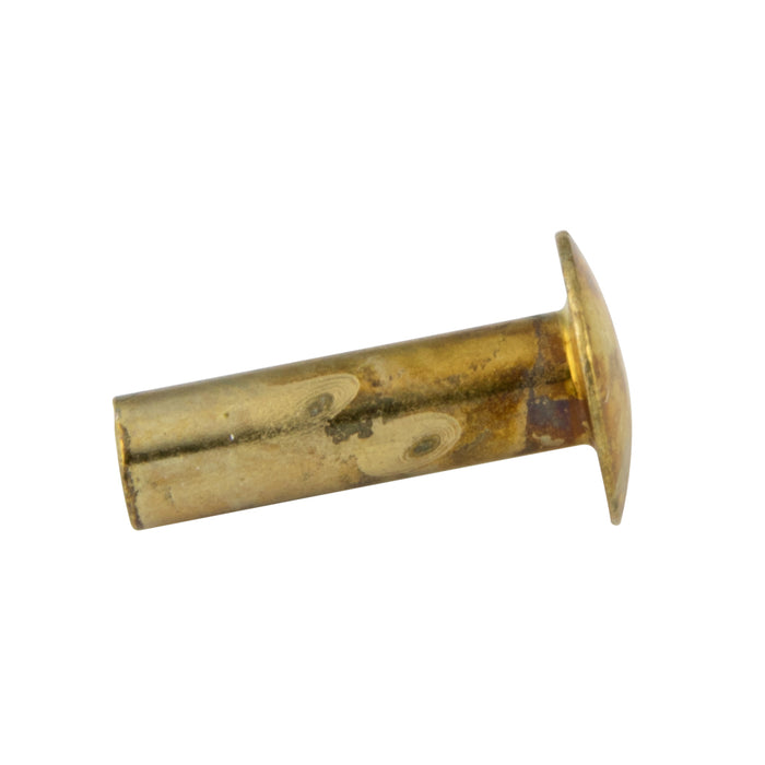 Rivet tubulaire à tête ovale 3/32" x 9/32" L (diamètre de tête 3/16") en acier, plaqué laiton par Spaenaur Inc.