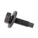 Machine Screw, Pan Head with External Tooth Shakeproof Lockwasher Head, Unslotted Drive, #4-40 UNC x 1/2" Length, Steel Electro Zinc Plated or Cadmium Plated by Spaenaur Inc.