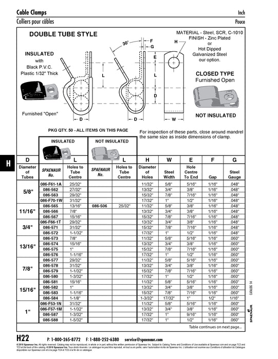 Double Tube Clamps - Closed Type (PVC Insulated) 3/4" Tube DIAs., 1.031" C to C Steel Hot Dipped Galvanized Black Vinyl Cushion
