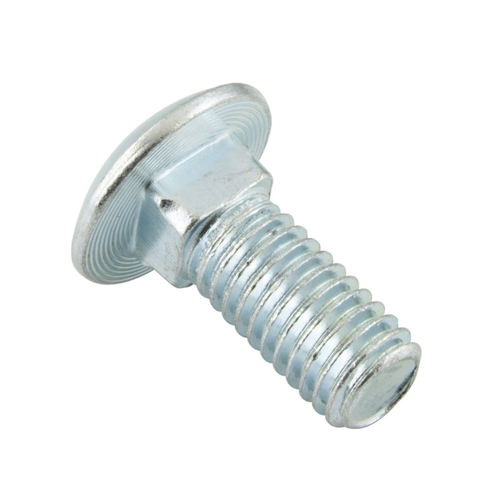 Carriage Bolt, Round HD Square Neck 1/4"-20 UNC x 1/2" LG, Full Thread ASTM A 307 Low Carbon Steel Trivalent Zinc Plated ANSI B18.5-1978