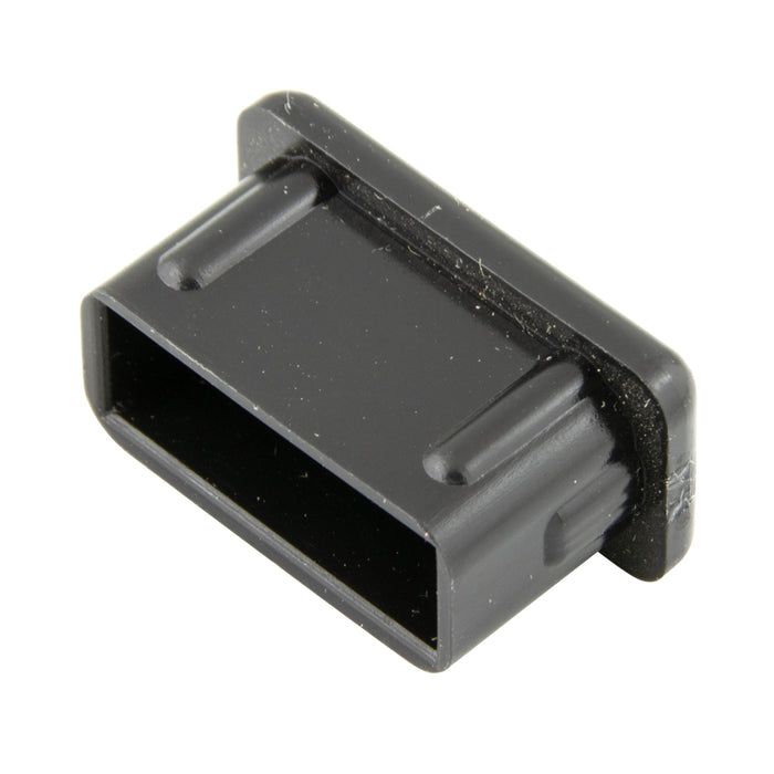 Insert Plug, Rectangular 1/2" x 1" Rect 16 GA Polyethylene Black by Spaenaur Inc.