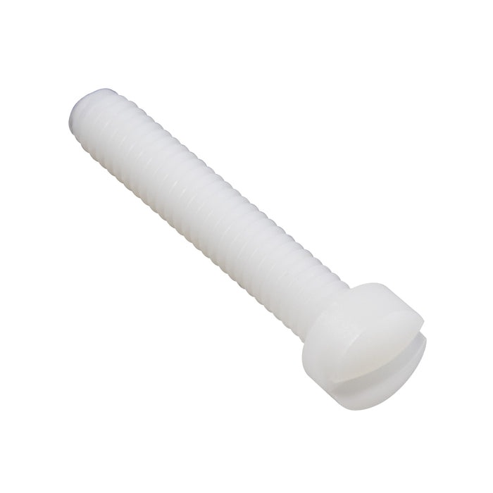 Machine Screw, Fillister Head, Slotted Drive, #10-24 UNC x 1" Length, Nylon Natural by Spaenaur Inc.