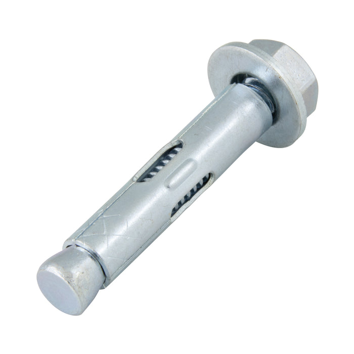 Hex Head Sleeve Anchor, Red Head®, 1/2" x 4" Effective Length, Carbon Steel, Zinc Plated