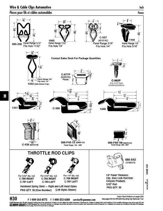 Nozzle Clip 5/16" Panel Range x 11/32" Hole DIA Spring Steel by Spaenaur Inc.