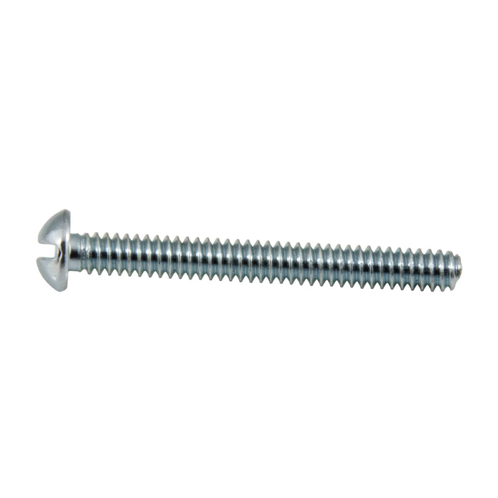 Machine Screw, Round Head, Slotted Drive, #8-32 UNC x 4" Length, Steel Zinc Plated Trivalent by Spaenaur Inc.