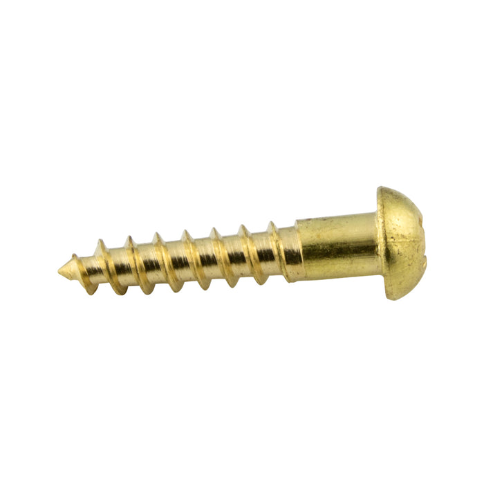 Wood Screw, Round Head, Phillips, #6 x 5/8" Length, Brass, ASME/ANSI B18.6.1 by Spaenaur Inc.