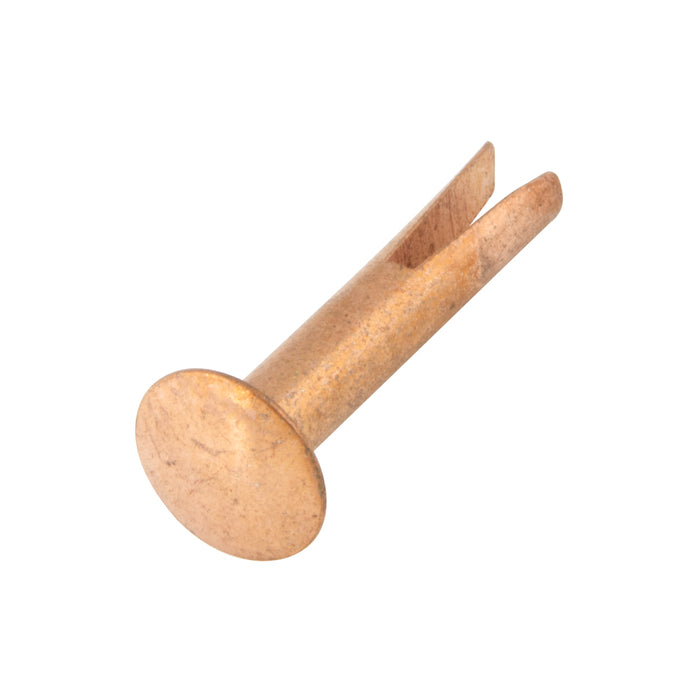 Rivet fendu à tête ovale 5/32 po de diamètre x 3/4 po de longueur x 5/16 po de diamètre de tête en acier à faible teneur en carbone plaqué cuivre par Spaenaur Inc.