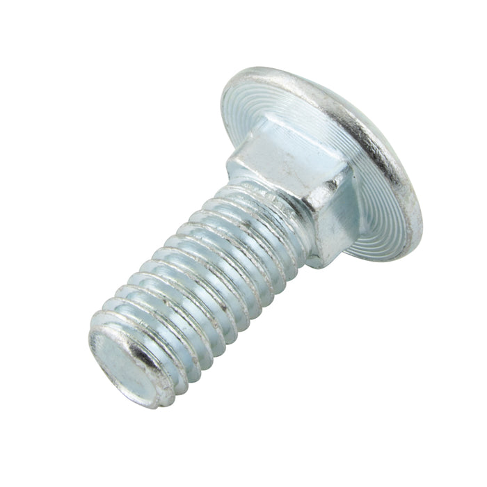 Carriage Bolt, Round HD Square Neck 1/4"-20 UNC x 1/2" LG, Full Thread ASTM A 307 Low Carbon Steel Trivalent Zinc Plated ANSI B18.5-1978