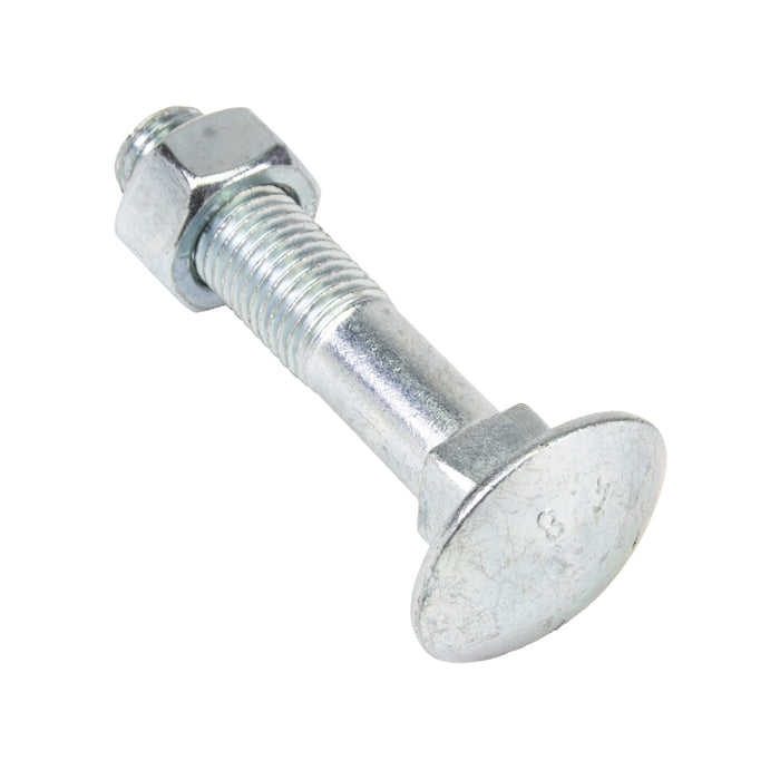 Boulon à tête bombée avec écrou hexagonal DIN 603/555 M16 x 2,00 x 80 mm, acier 4.6, zingué PLTD, DIN 603/555/4.6-ZP M16X80, fabriqué par Spaenaur Inc.