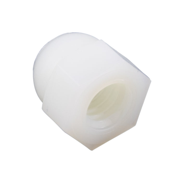 Écrou borgne, 5/16"-18, largeur à plat (WAF) 0,500", épaisseur (THK) 0,530", nylon, UL94V2, fabriqué par Spaenaur Inc.