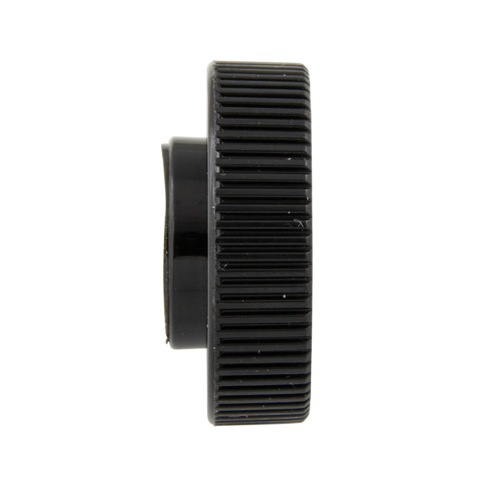 Shear-Loc Knob, Fine Ribbed M6 x 19mm O.D. Dupont Delrin 500 Black by Spaenaur Inc.