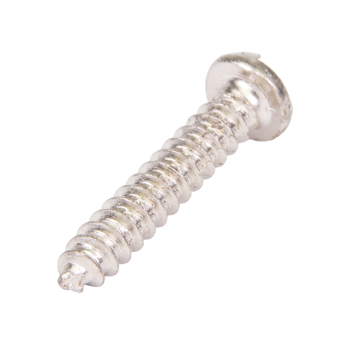 Tapping Screw, Round Head One-Way Slotted Drive, Type A, #6 x 3/4" Length, Steel Nickel Plated by Spaenaur Inc.