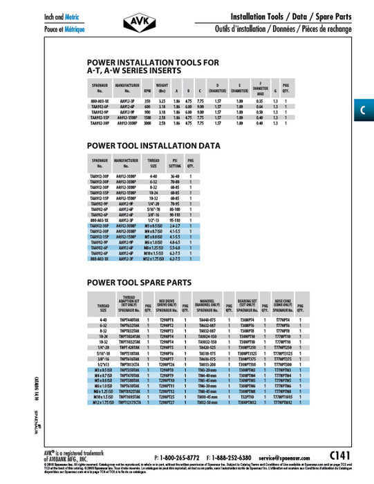 Bearing Set for Insert Power Tool 5/16"-18/24 Steel by Spaenaur Inc.