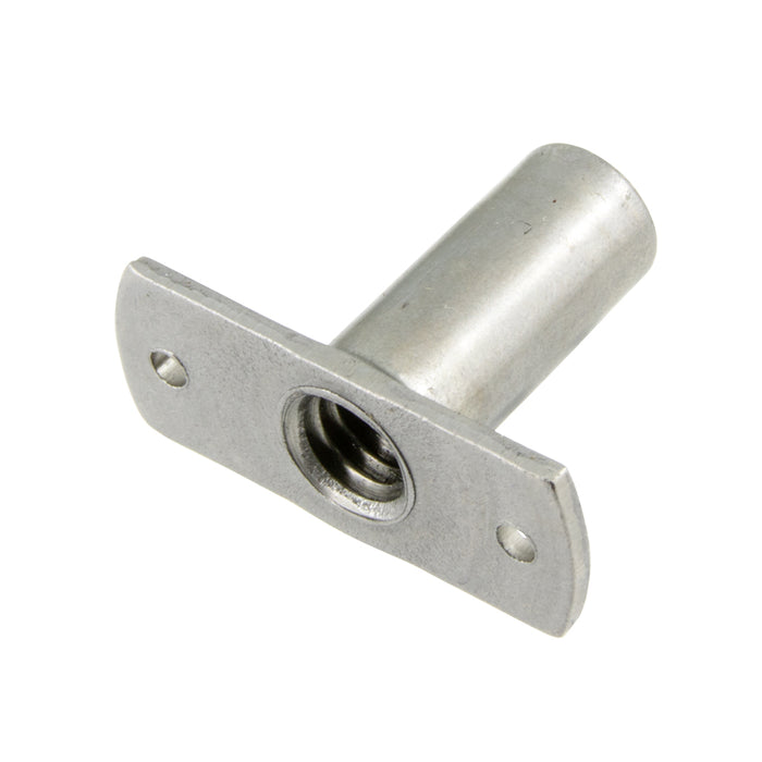 Écrou à embase rectangulaire avec 2 trous pour rivets 5/16"-18 UNC, (embase 1/2" x 1-1/4") Diamètre du cylindre 0,390" x Longueur du cylindre 7/8" Finition lisse en acier par Spaenaur Inc.
