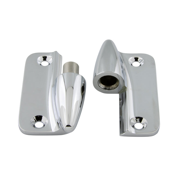 Charnière « torpille » Lift Off, gauche, 2 trous, 3 po HT x 1,5 po Wd x 0,125 po THK, acier chromé, Spaenaur Inc.