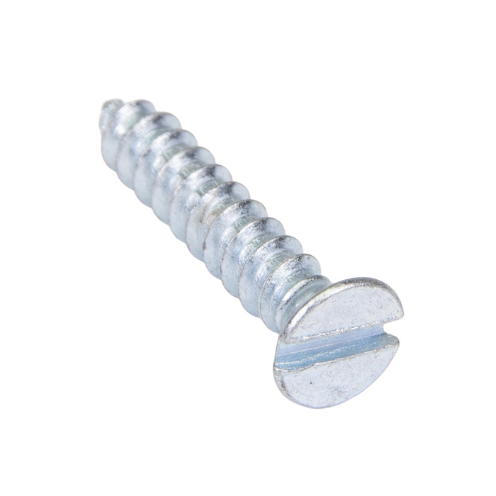 Tapping Screw, Flat Head Slotted Drive, Type AB, #8 x 1" Length, Steel Zinc Plated by Spaenaur Inc.